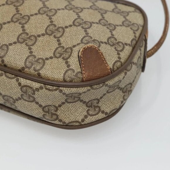 GUCCI GG Supreme Web Sherry Line Bag PVC Beige Gold 89 02 066 Auth 124761 - Picture 4 of 16